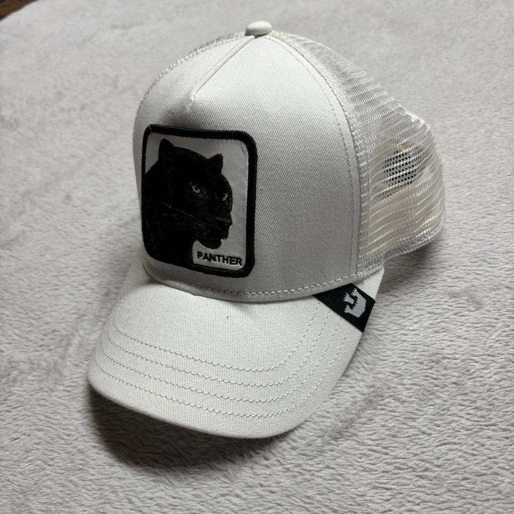 Goorin Bros Trucker Hat Mens OS The Farm Panther White Animal Patch EUC